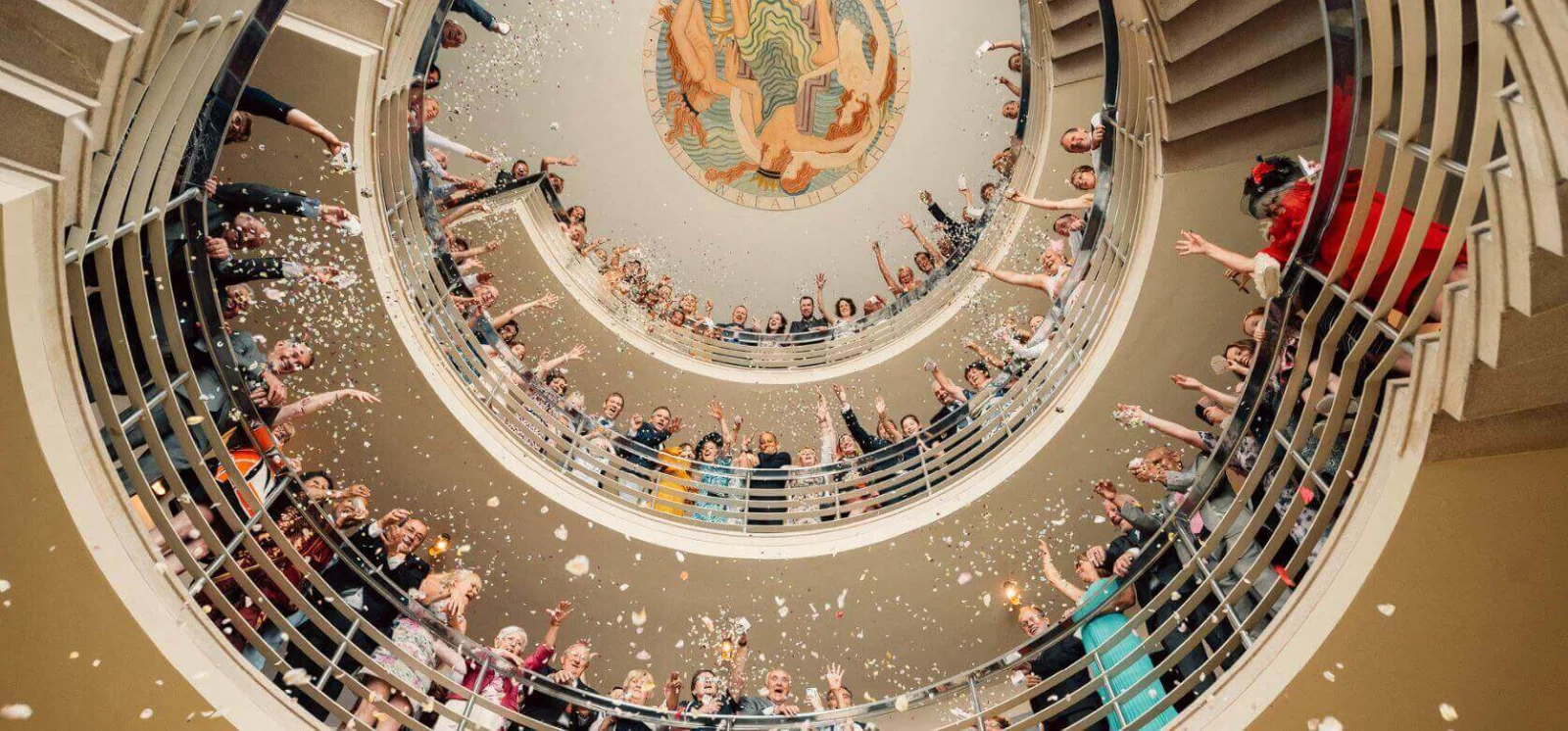 The Midland's spiral staircase seen from above
